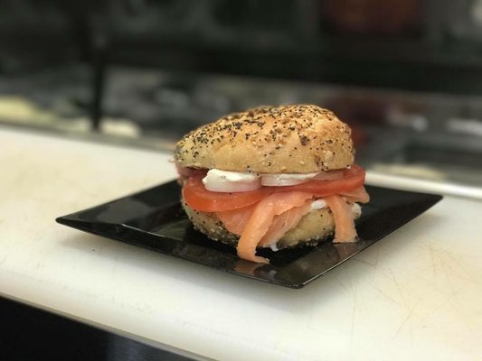 NY LOX & CREAM CHEESE ON AN EVERYTHING!  You want one now!