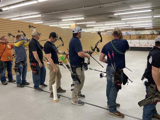 We have a 30 yard indoor archery range that's open 7 days a week. We host a variety of leagues, shoots and competitions!