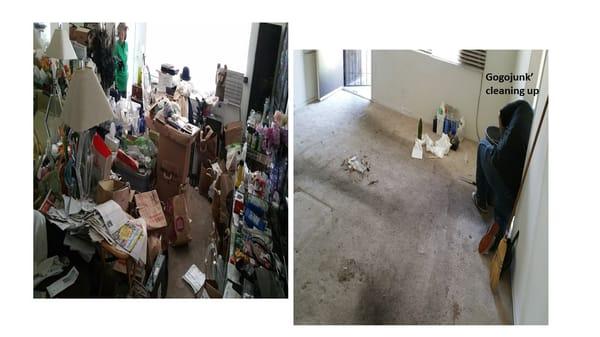 Apartment Clean Out - This was the living room before and after