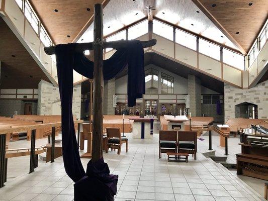 View from behind altar