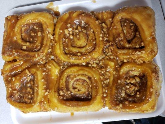 caramel rolls out of the bag