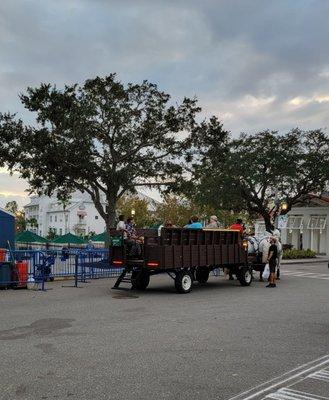 If you don't want to take a carriage ride, this wagon ride is available