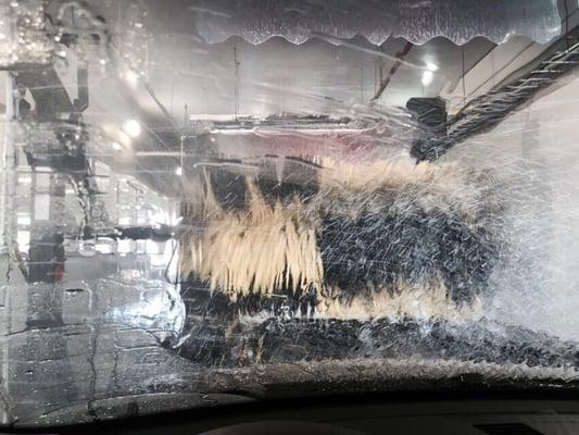 Inside the car wash