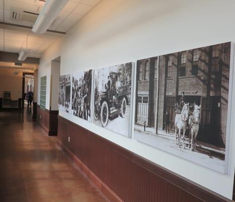 Our canvases hanging at the Norwalk Fire Department