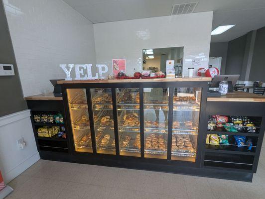 Front counter, great display of their bagels