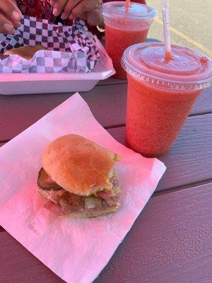 Cuban sandwich & a strawberry lemonade