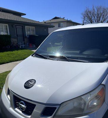 Front of small van logo