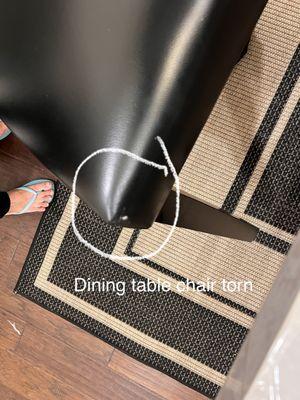 Dining chair torn ( need to replace all 6 to match the dining set )