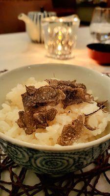 Aya Omakase - shaved truffle on onion rice