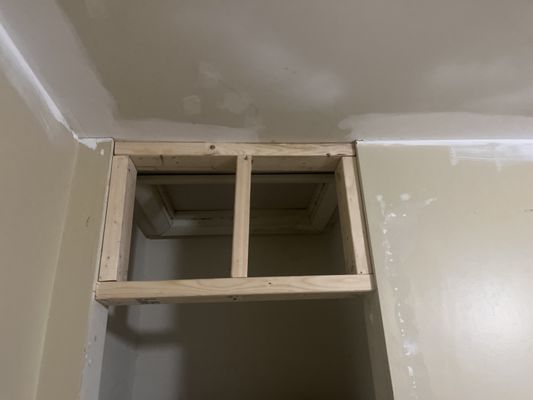 Closet bulkheads, in progress