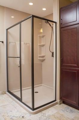 Custom Master Shower with Onyx Collection shower and walls