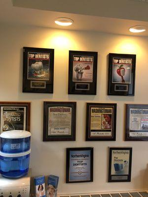 The wall of awards / recognition