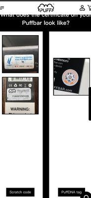 Left side shows counterfeit tags. Right shows legitimate tag.