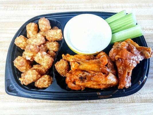 8 piece wings with tots or fries