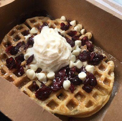 Cranberry white chocolate waffle