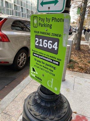 There's the parkmobile sign. Whats up DC?