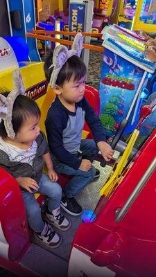 Kids having fun driving