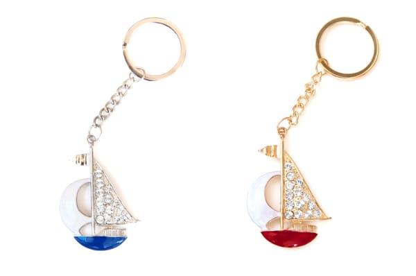 New Custom Colored Bling Rhinestone Sailboat Key Chain Now @ SIZZLE CITY Shop - Come Visit Us Today!...