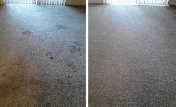 Before/After Stubborn stain removal.