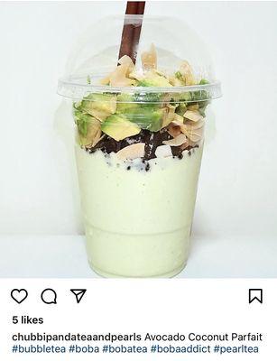 Avocado coconut parfait