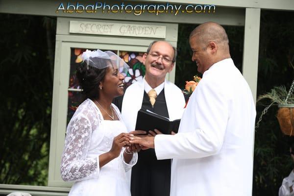 Wedding ceremony photos at The Secret Garden