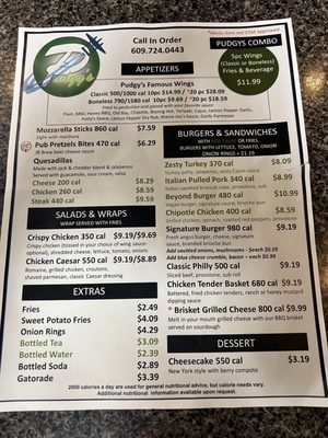 Current menu as of 26 October 2022