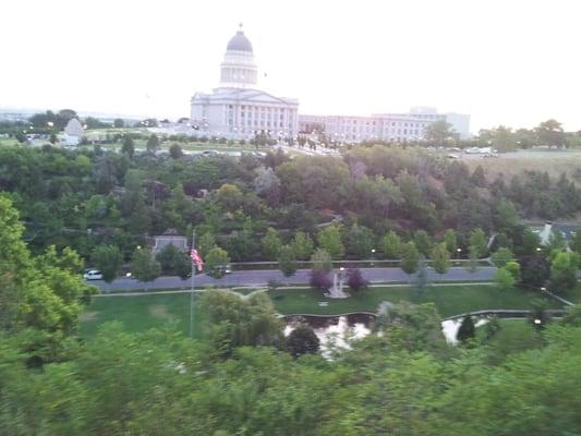 Right up the hill from Memory Grove / City Creek. Walk up past 7th Ave for stairs down into the park.