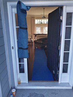 Door, door casing and floor protectors that's used on every job.