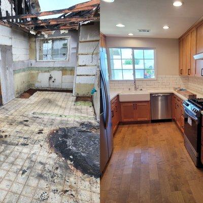 Kitchen before and after