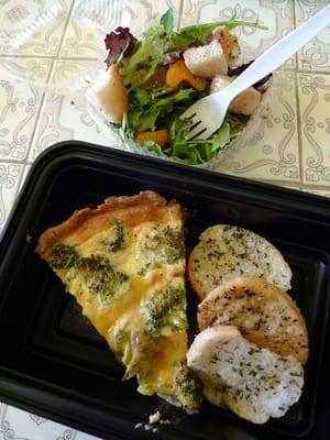 broccoli, ham and cheddar quiche