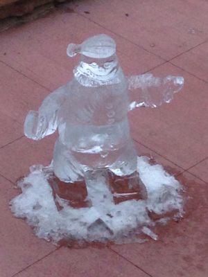 Ice sculpture at city hall