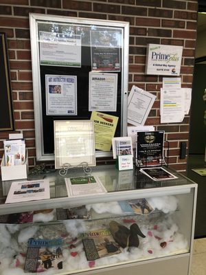 The info section with pamphlets