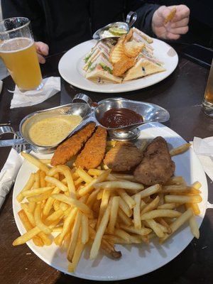 Chicken Fingers and Fries. Turkey Club.