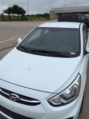 Car came with bird poop on the car and window.