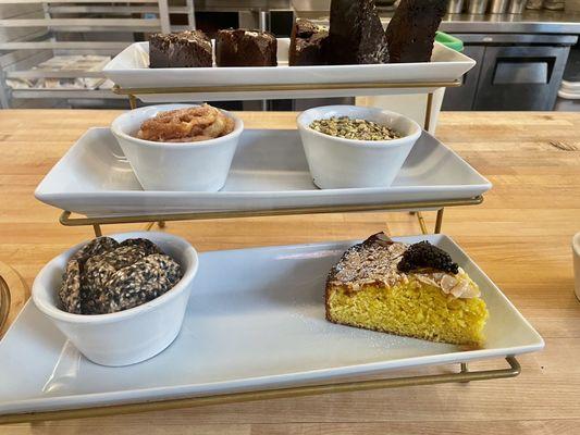 Display of desserts at the ordering counter