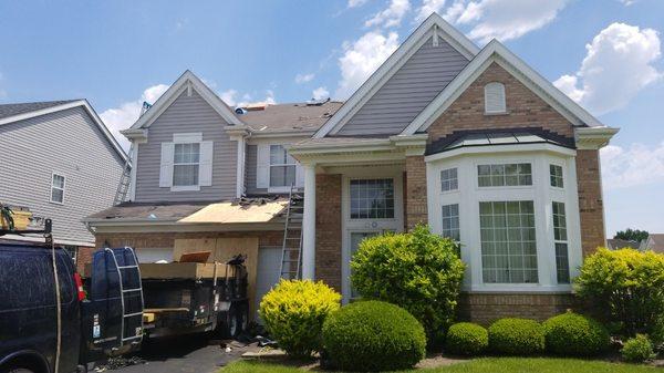 New roof installation. Replacing rotted and sagging decking.