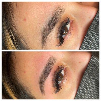 Brow wax before & after