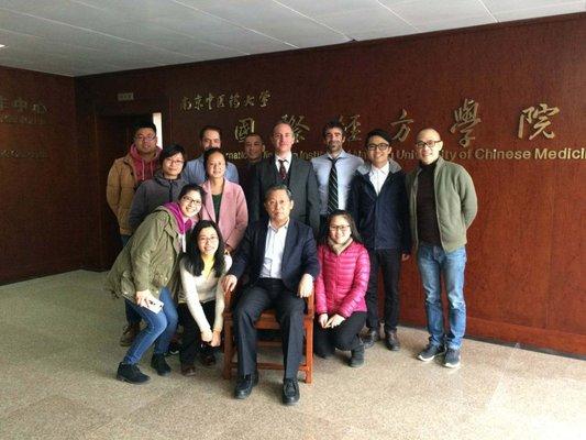 Phil and his fellow PhD candidates with their renowned teacher, Dr. Huang Huang, in Nanjing, China