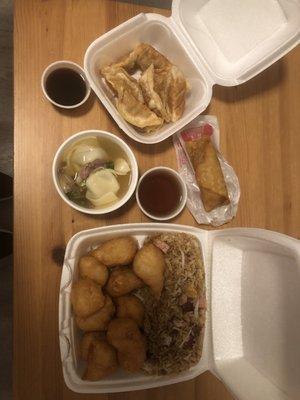 Honey Garlic Chicken Dinner Combo Special & 8 Piece Fried Dumplings