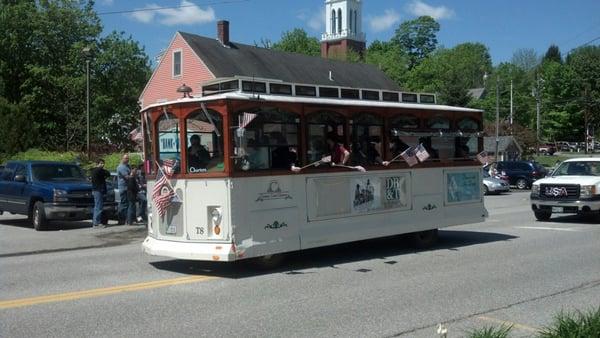 Country Coach Charters trolley. Holds 24 half open half closed.