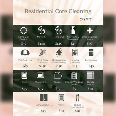 Residential Core cleaning extras