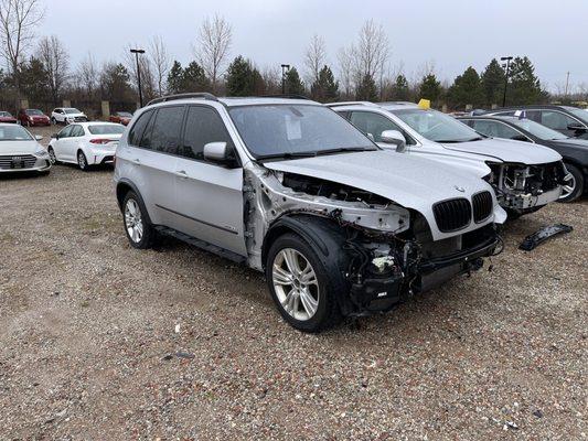 Car was totally disassembled. The initial damage was a scuff on the passenger corner of the bumper. Both fenders were needlessly detached.