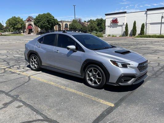 The car was not clean and rained mud last night, but here it is, and I LOVE the work Tint Action Utah has done.