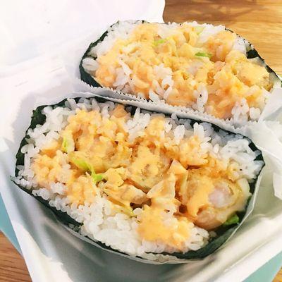 Shrimp Tempura Melt Onigirazu  (rice sandwich)