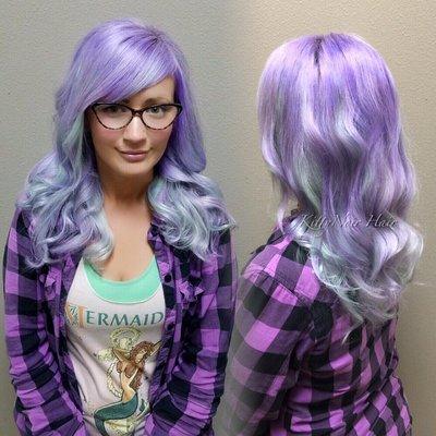 #pastelhair #lilachair #seafoamhair