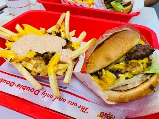 Animal style fries and animal style burger