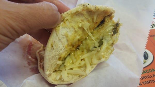 Inside Gordita rajas.  Handmade.  3.5/5