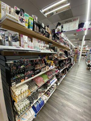 Makeup section, glimpse of everything you need.  Pony tails & more ...