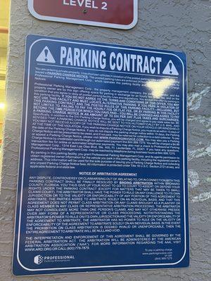 Parking contract