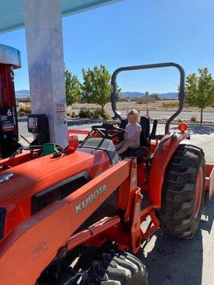 Front Loader, box scrapper, auger, bush hog and fork implements. Let us know what you need.